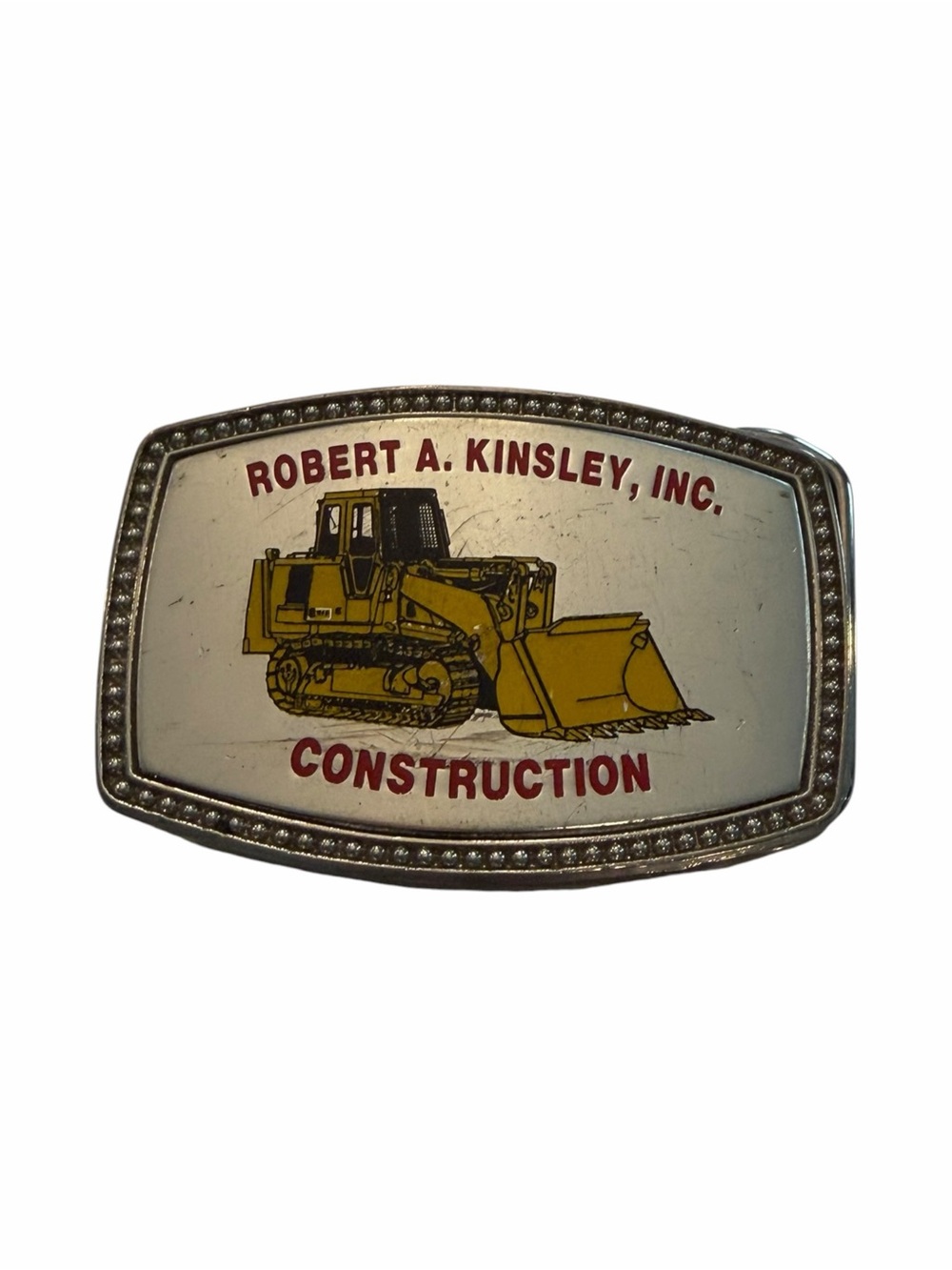 Crawler Loader Bulldozer Belt Buckle Alumaline 4108 BB-317 Robert A Kingsley VTG